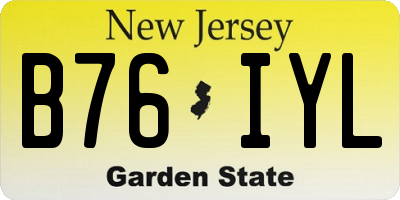 NJ license plate B76IYL