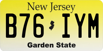 NJ license plate B76IYM