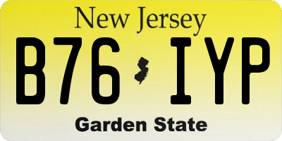 NJ license plate B76IYP
