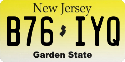 NJ license plate B76IYQ