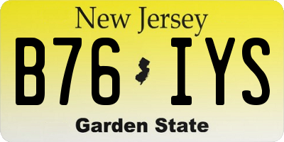 NJ license plate B76IYS