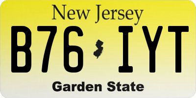 NJ license plate B76IYT