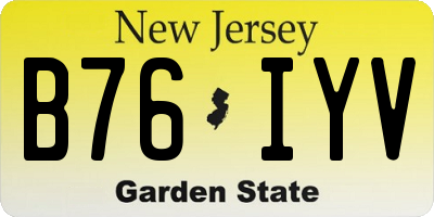 NJ license plate B76IYV