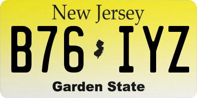 NJ license plate B76IYZ