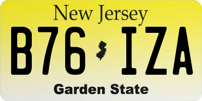 NJ license plate B76IZA