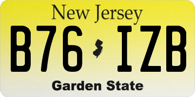 NJ license plate B76IZB