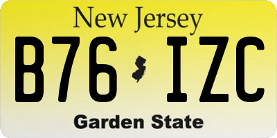 NJ license plate B76IZC