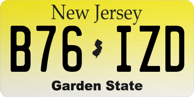 NJ license plate B76IZD