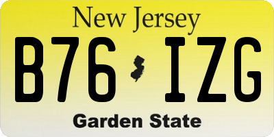 NJ license plate B76IZG