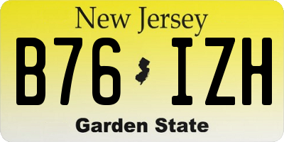 NJ license plate B76IZH
