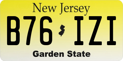 NJ license plate B76IZI