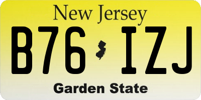 NJ license plate B76IZJ