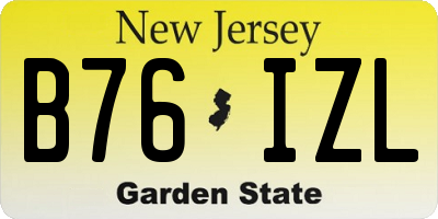 NJ license plate B76IZL