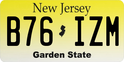 NJ license plate B76IZM