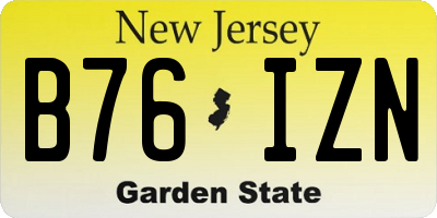 NJ license plate B76IZN