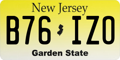 NJ license plate B76IZO