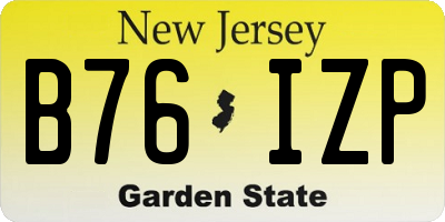 NJ license plate B76IZP