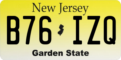 NJ license plate B76IZQ