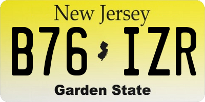 NJ license plate B76IZR