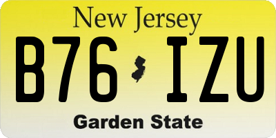 NJ license plate B76IZU