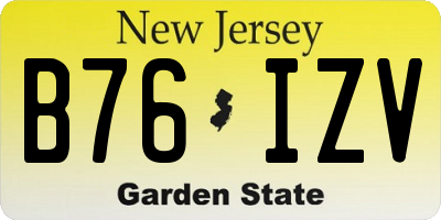 NJ license plate B76IZV