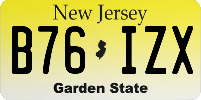 NJ license plate B76IZX