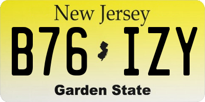 NJ license plate B76IZY