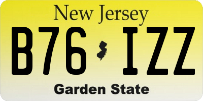 NJ license plate B76IZZ