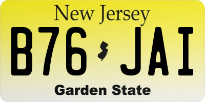 NJ license plate B76JAI