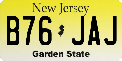 NJ license plate B76JAJ