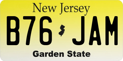 NJ license plate B76JAM