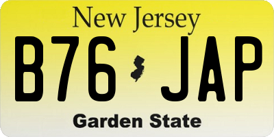 NJ license plate B76JAP