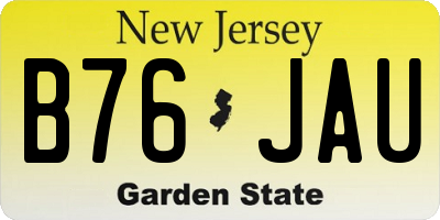 NJ license plate B76JAU