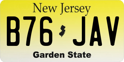 NJ license plate B76JAV
