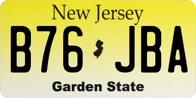 NJ license plate B76JBA