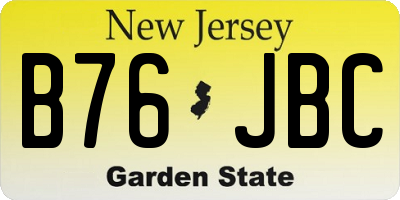 NJ license plate B76JBC