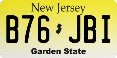 NJ license plate B76JBI