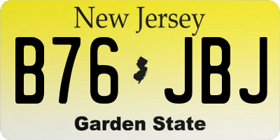 NJ license plate B76JBJ