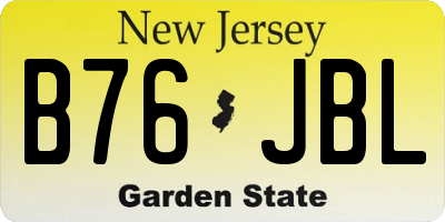 NJ license plate B76JBL