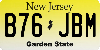 NJ license plate B76JBM