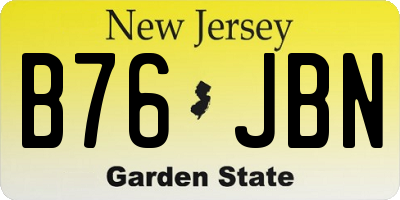 NJ license plate B76JBN