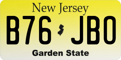 NJ license plate B76JBO