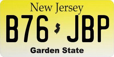 NJ license plate B76JBP