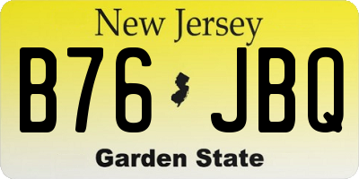 NJ license plate B76JBQ