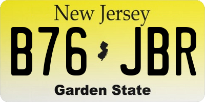 NJ license plate B76JBR