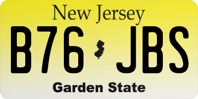 NJ license plate B76JBS