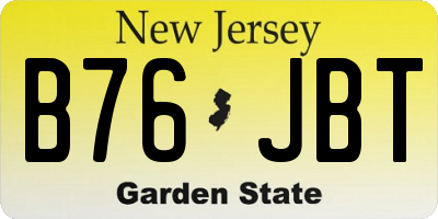 NJ license plate B76JBT