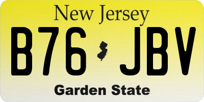 NJ license plate B76JBV
