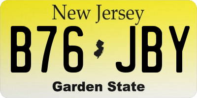 NJ license plate B76JBY