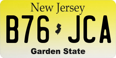 NJ license plate B76JCA